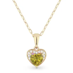 0.44Ct Citrine 16"pendant Necklace In 14K Yellow Gold