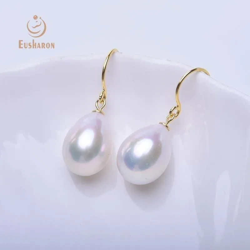 10 Pairs 10-13mm White Edison Pearl Earrings with Strong Luster