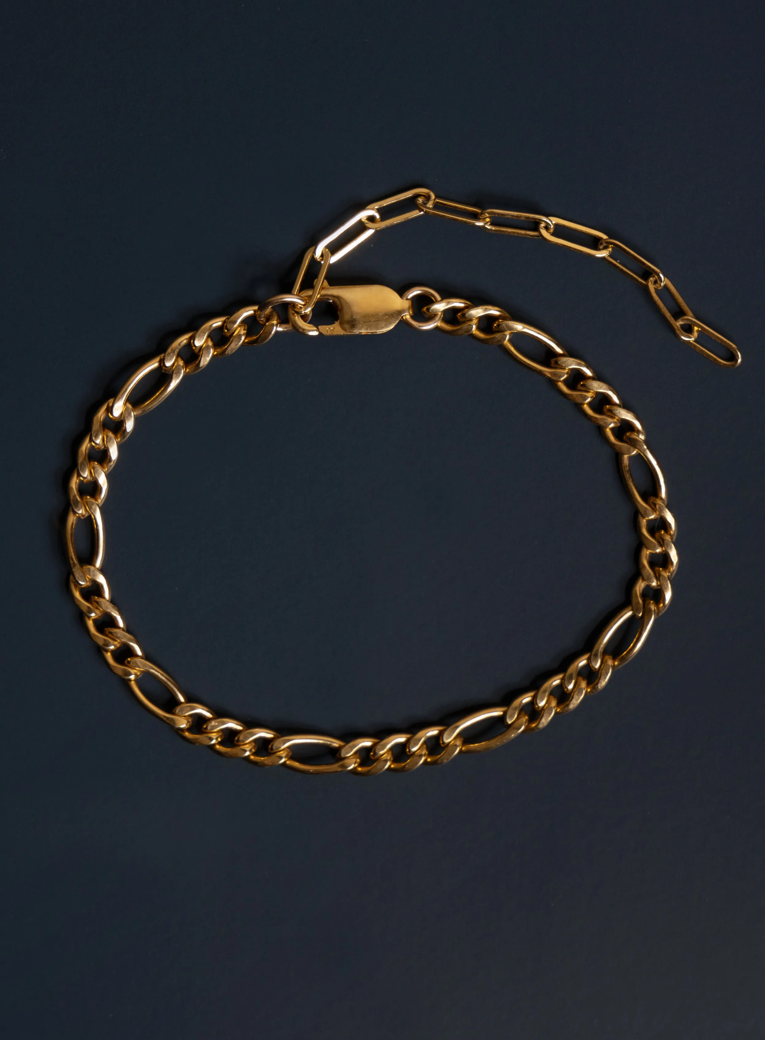 14K Gold Filled Figaro 4.5mm Wide Men's Chain Bracelet