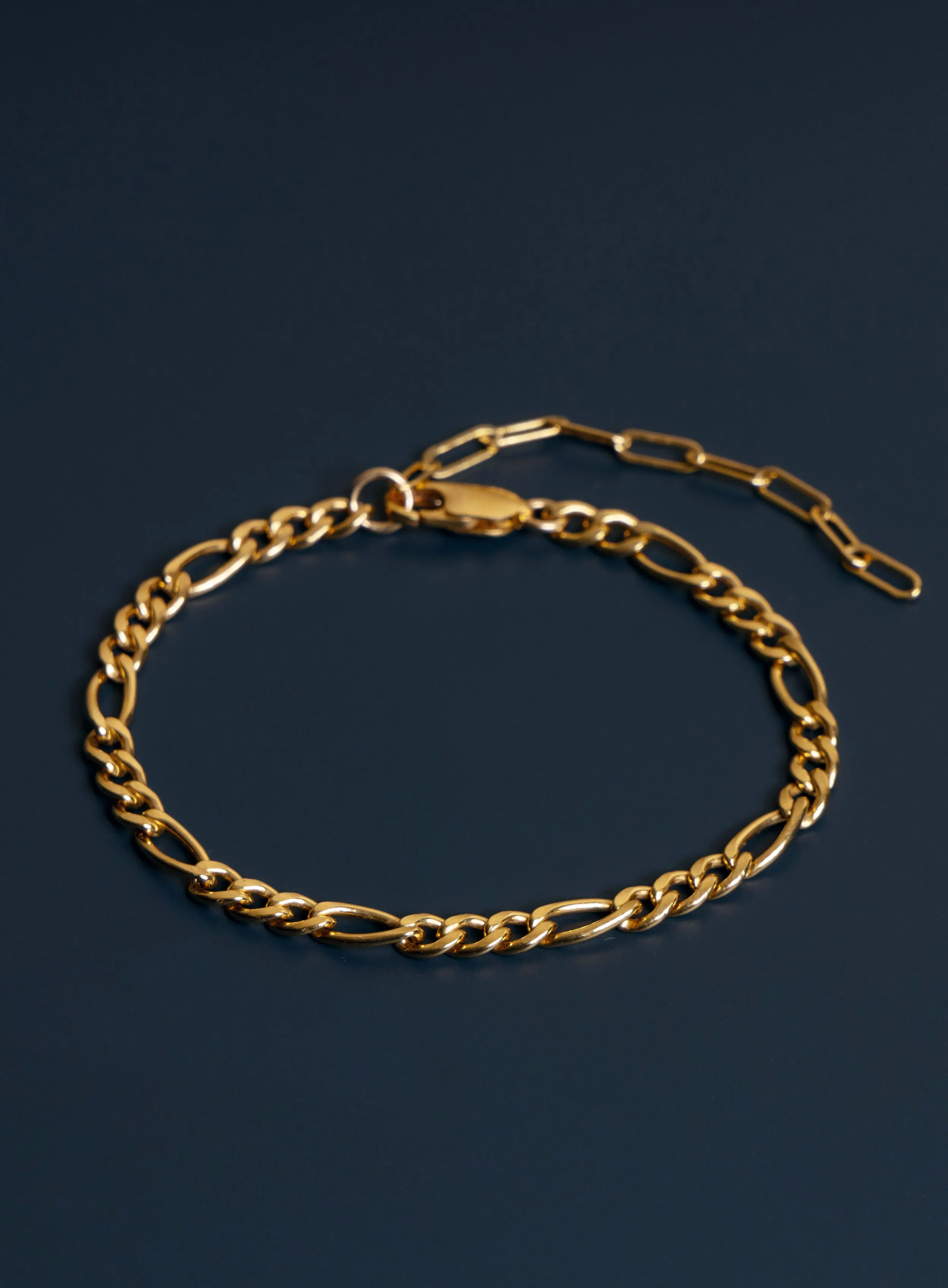 14K Gold Filled Figaro 4.5mm Wide Men's Chain Bracelet