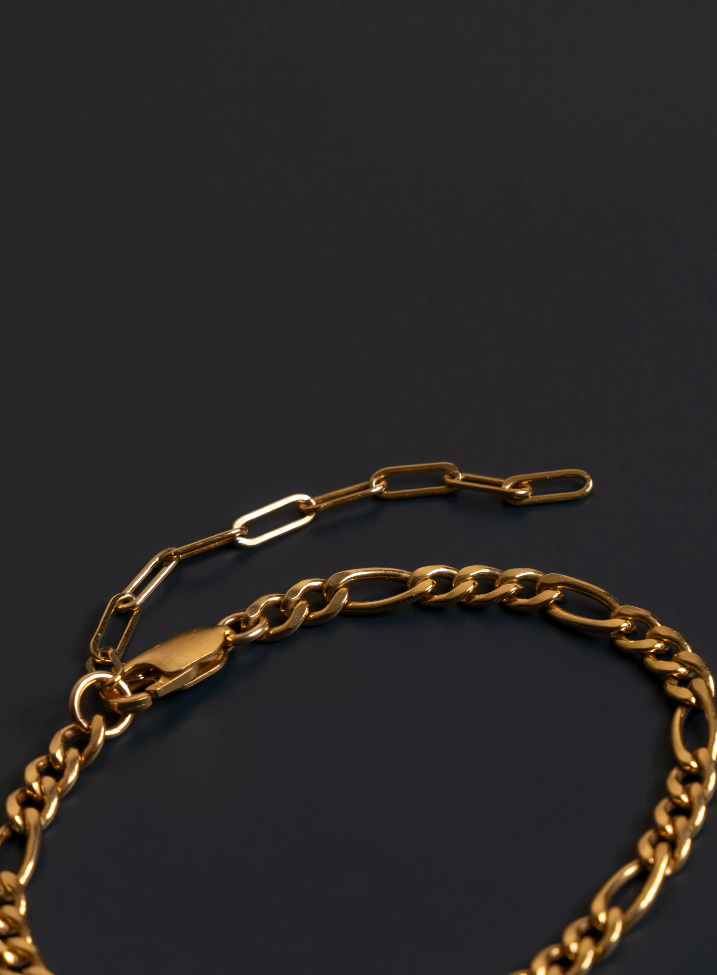 14K Gold Filled Figaro 4.5mm Wide Men's Chain Bracelet