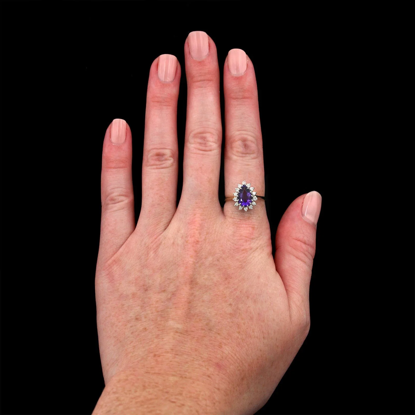 14K Two-tone Gold Estate Amethyst and Diamond Ring