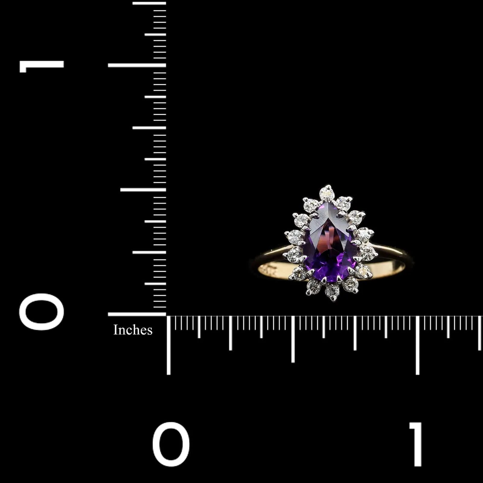 14K Two-tone Gold Estate Amethyst and Diamond Ring