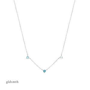 14k White Gold Florence Blue Topaz Necklace