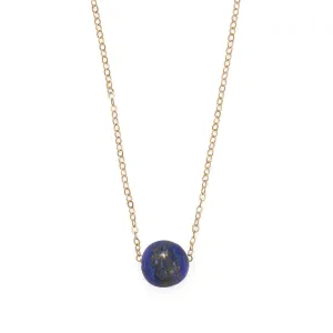 16"   2" Gold Filled Lapis Necklace