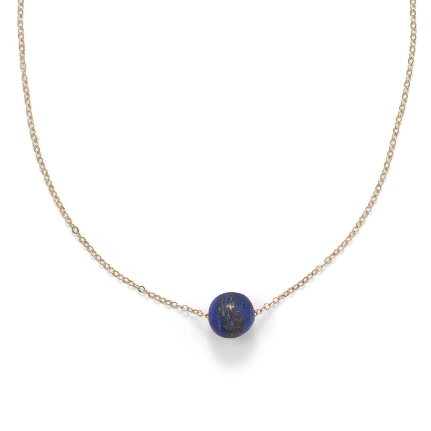 16"   2" Gold Filled Lapis Necklace
