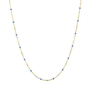 18" Lapis Dot Ball Chain Necklace