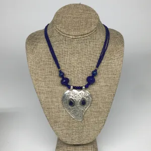 1pc,Turkmen Necklace Pendant Statement Tribal Lapis Lazuli Beaded,20-21",BN79