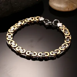 316L Stainless Steel Gold And Plated Geometric Bracelet For Men