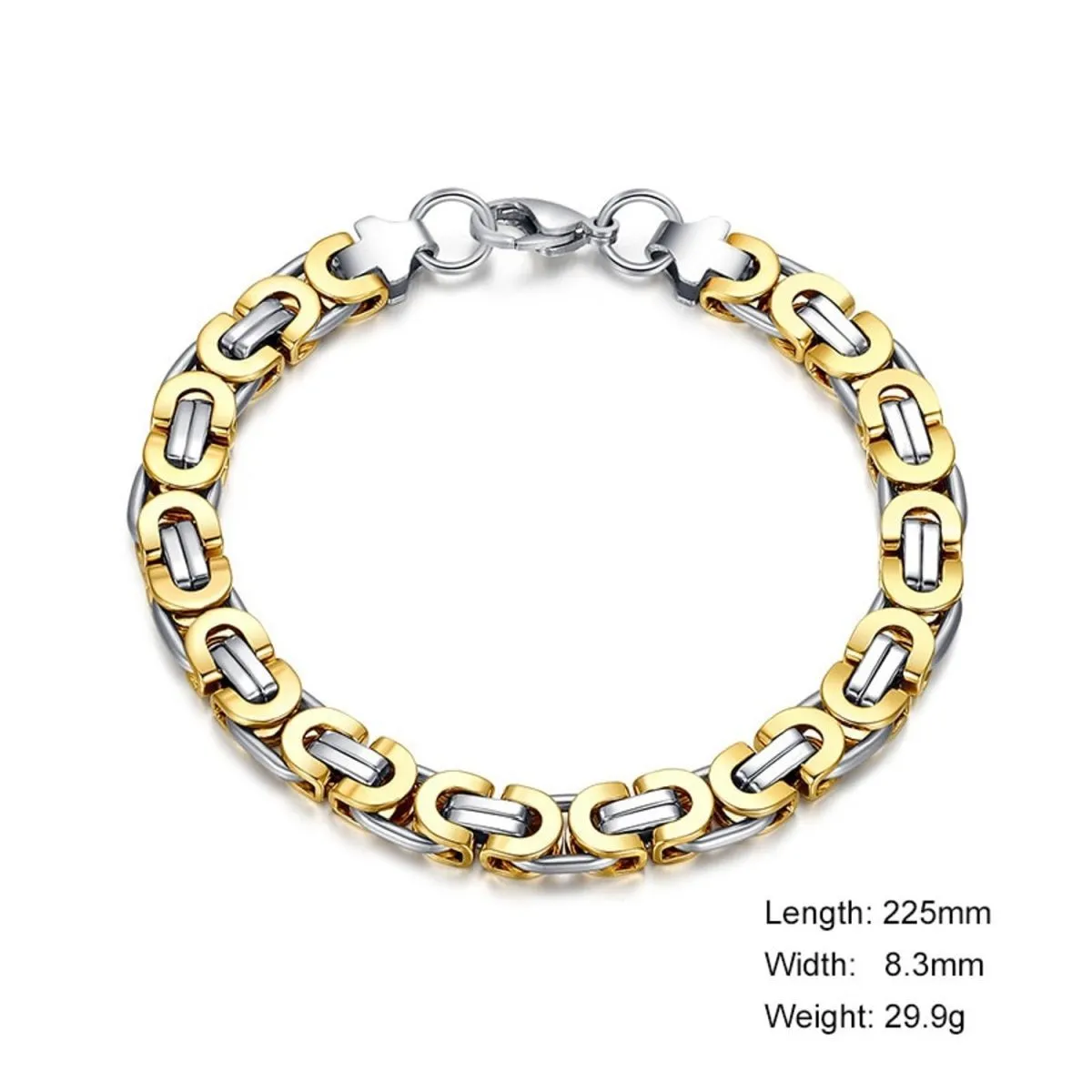 316L Stainless Steel Gold And Plated Geometric Bracelet For Men