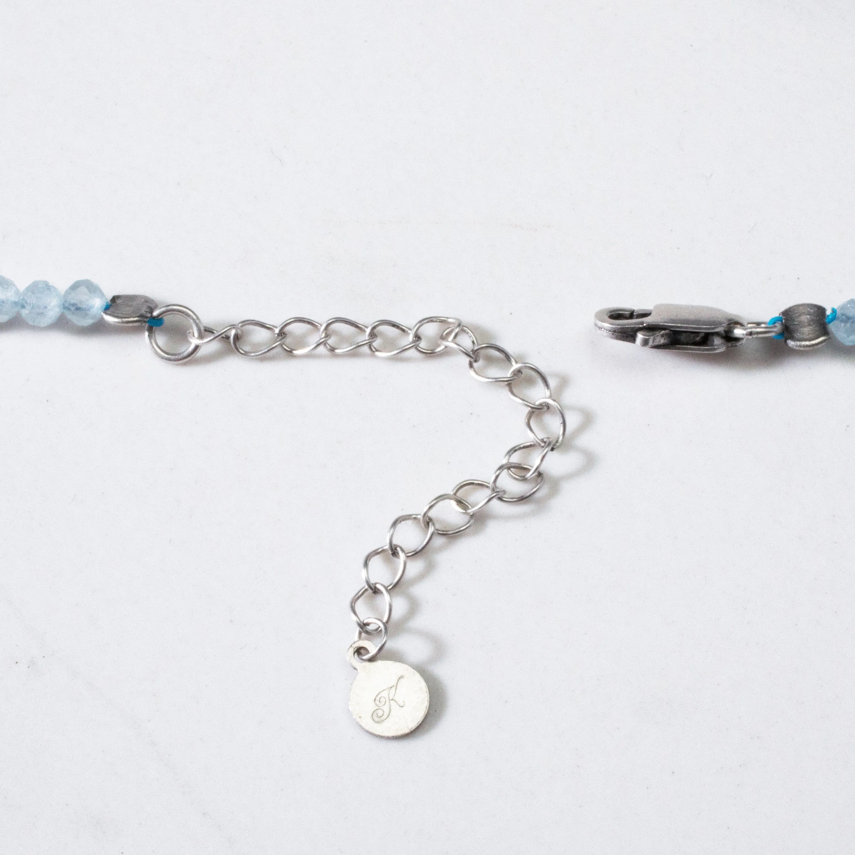 3mm Aquamarine Faceted 31" Necklace / Multi Wrap Bracelet