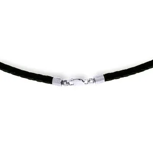 7.5 Carat 14K Solid White Gold Leather Necklace Pearl Amethyst