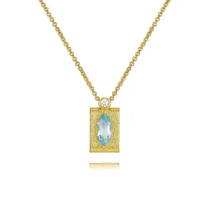 925 Silver Topaz Square Necklace