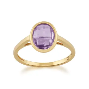 9ct Gelbgold 1.93ct Oval Amethyst Leuchtkraft Ring