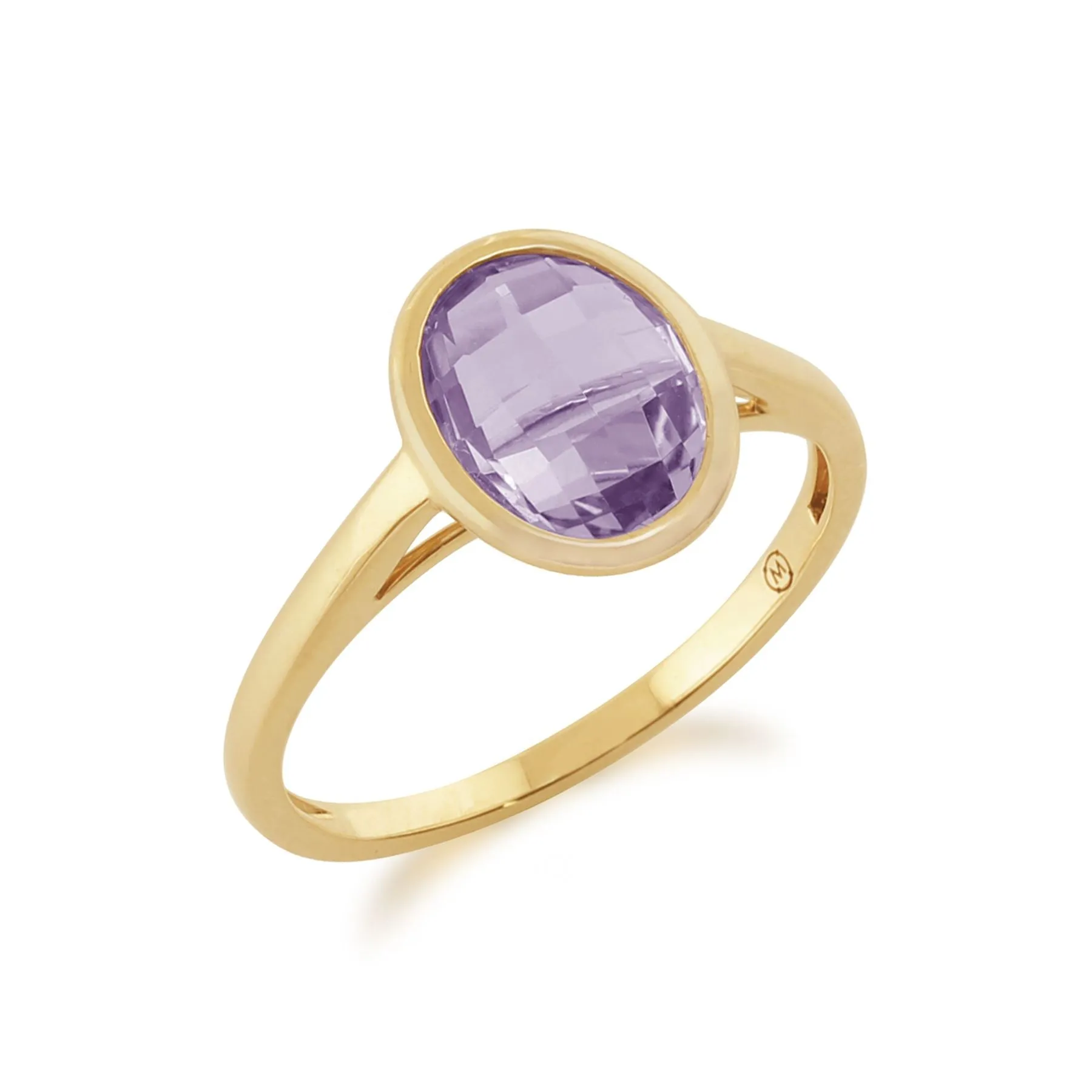 9ct Gelbgold 1.93ct Oval Amethyst Leuchtkraft Ring