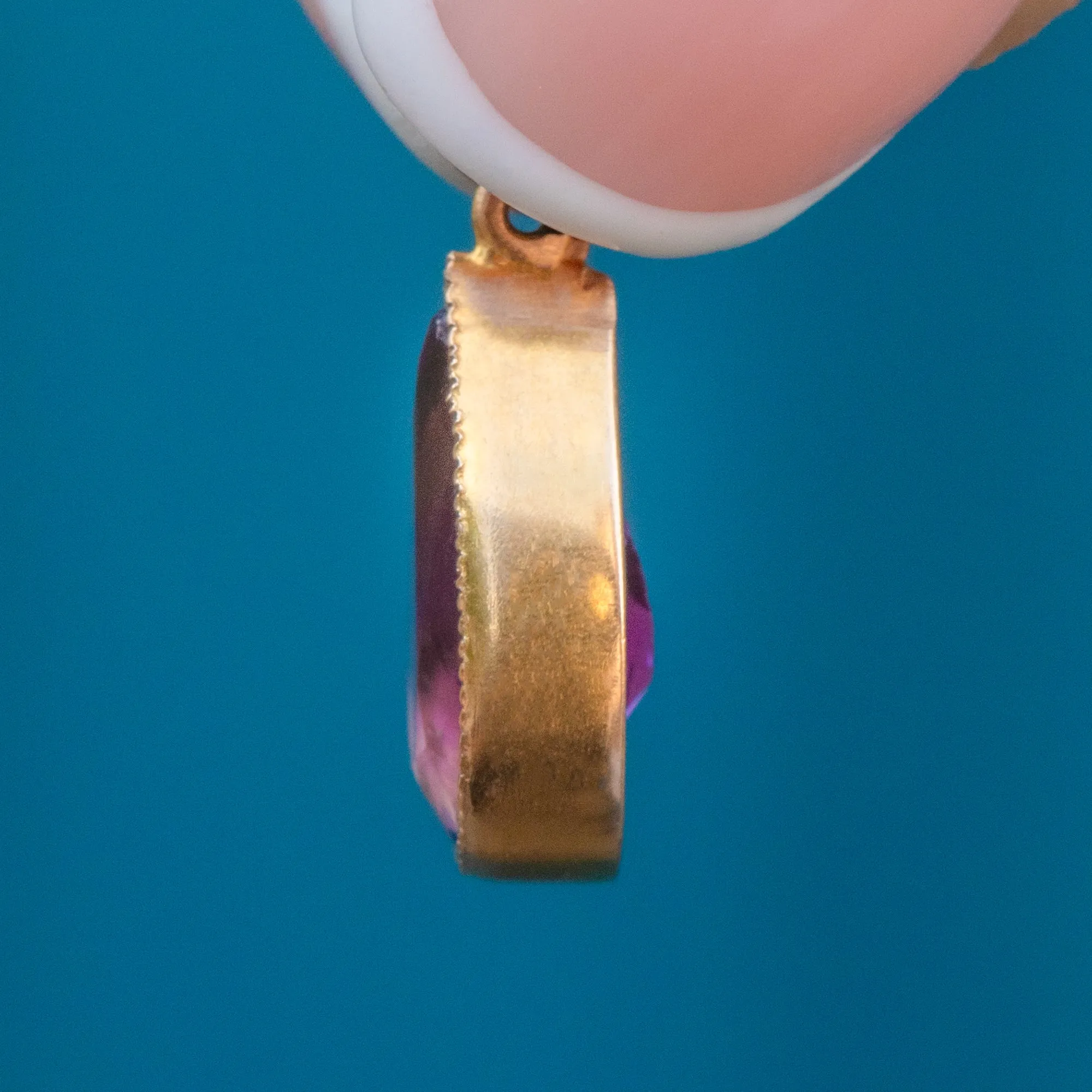 9ct Gold Amethyst Pear Drop Pendant