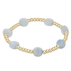 Admire Gold 3mm Bead Bracelet - Aquamarine