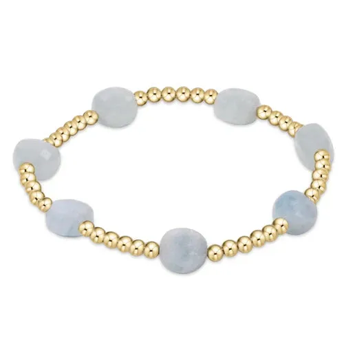 Admire Gold 3mm Bead Bracelet - Aquamarine