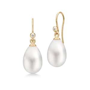 Afrodite Gold Plated Earrings w. Pearl & Zirconia