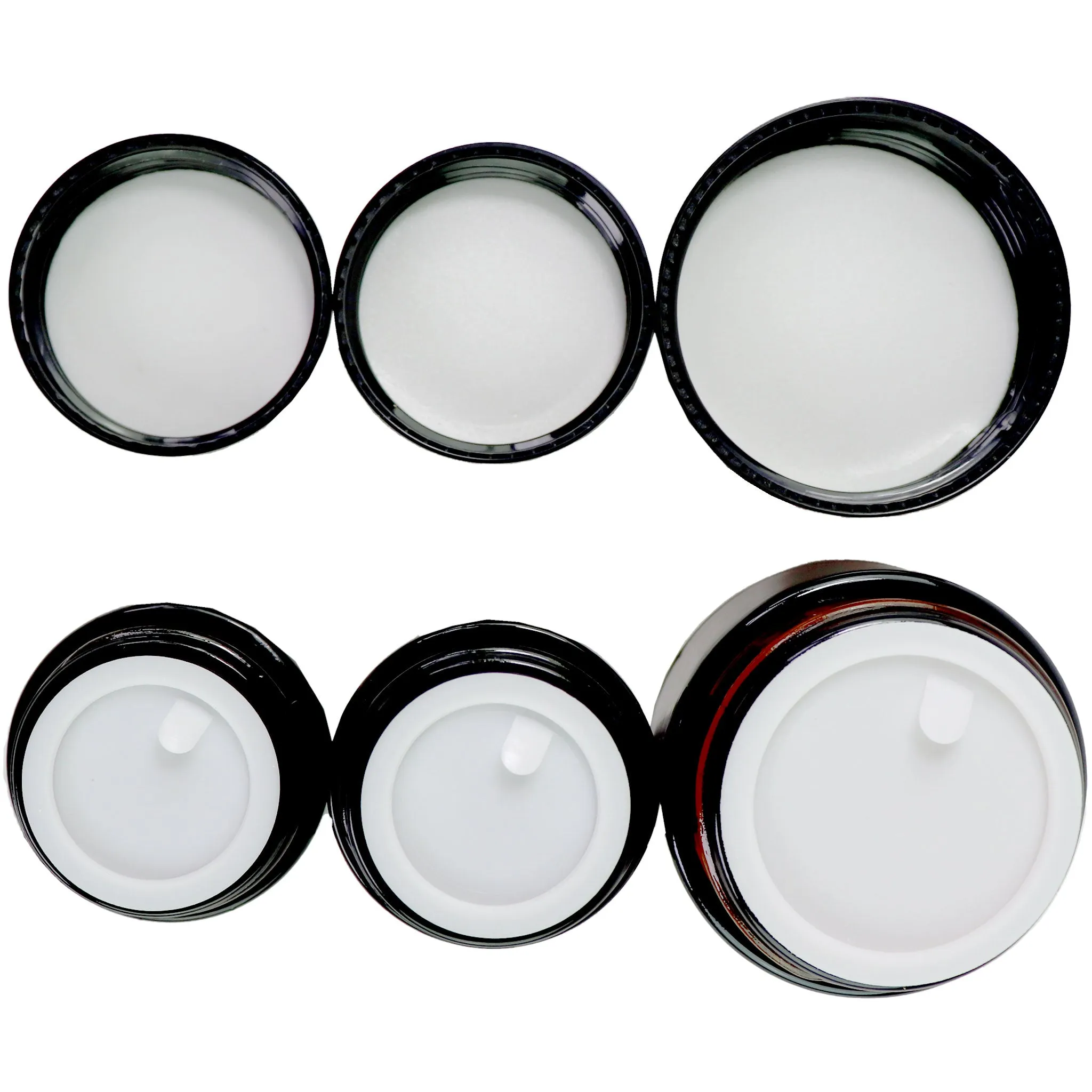 Amber Glass Jars 3pcs