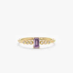 Amethyst and Diamond Engagement Ring, Cher