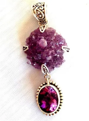 Amethyst Designer Pendant Jewelry - gemstones set in Sterling Silver