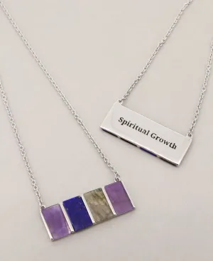 Amethyst, Labradorite, and Lapis Sterling Silver Necklace