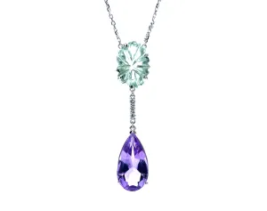 Amethyst White Diamond Pendant