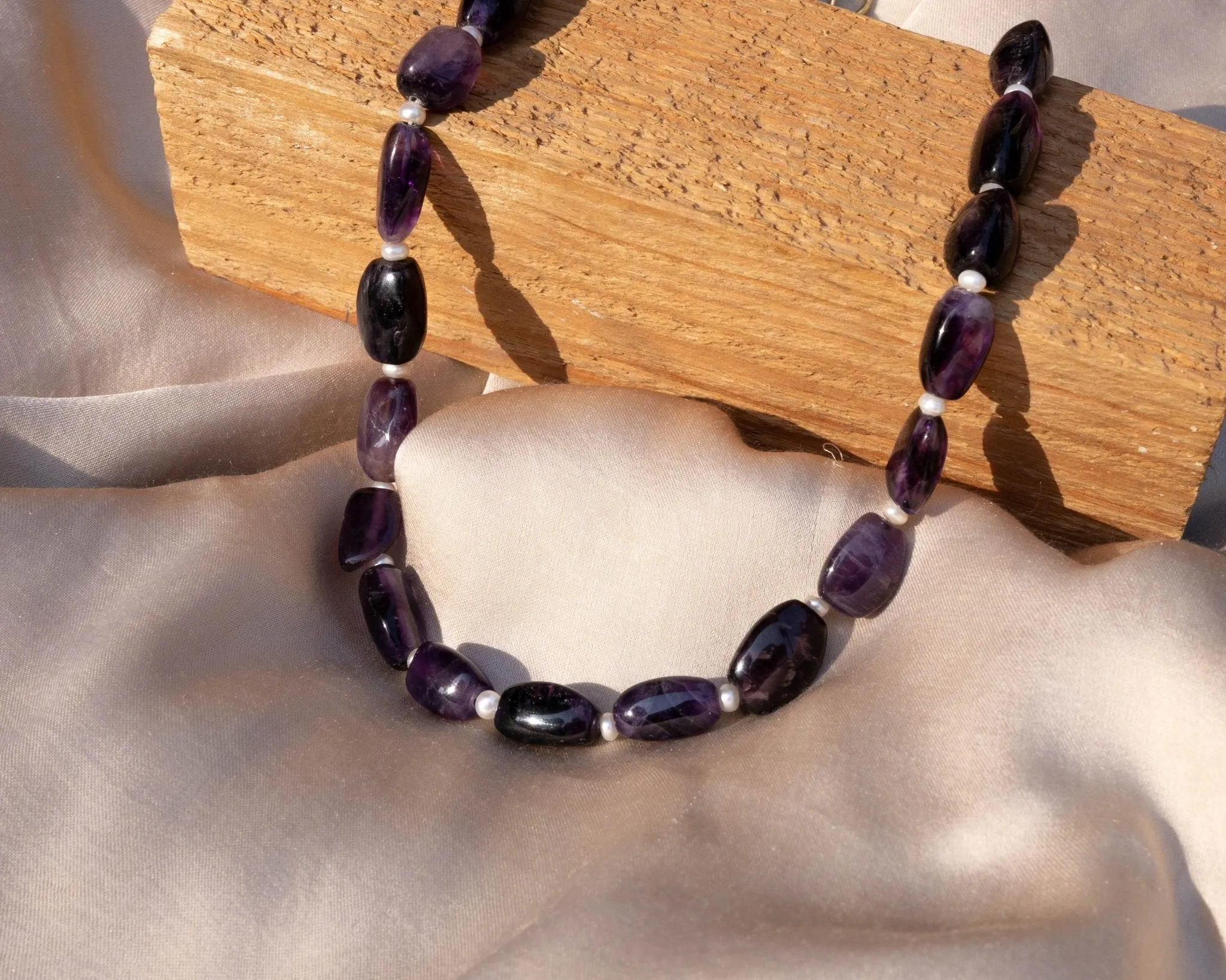 Amethyst with Pearl Necklace