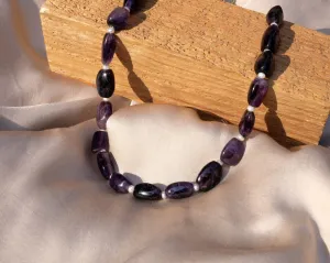 Amethyst with Pearl Necklace