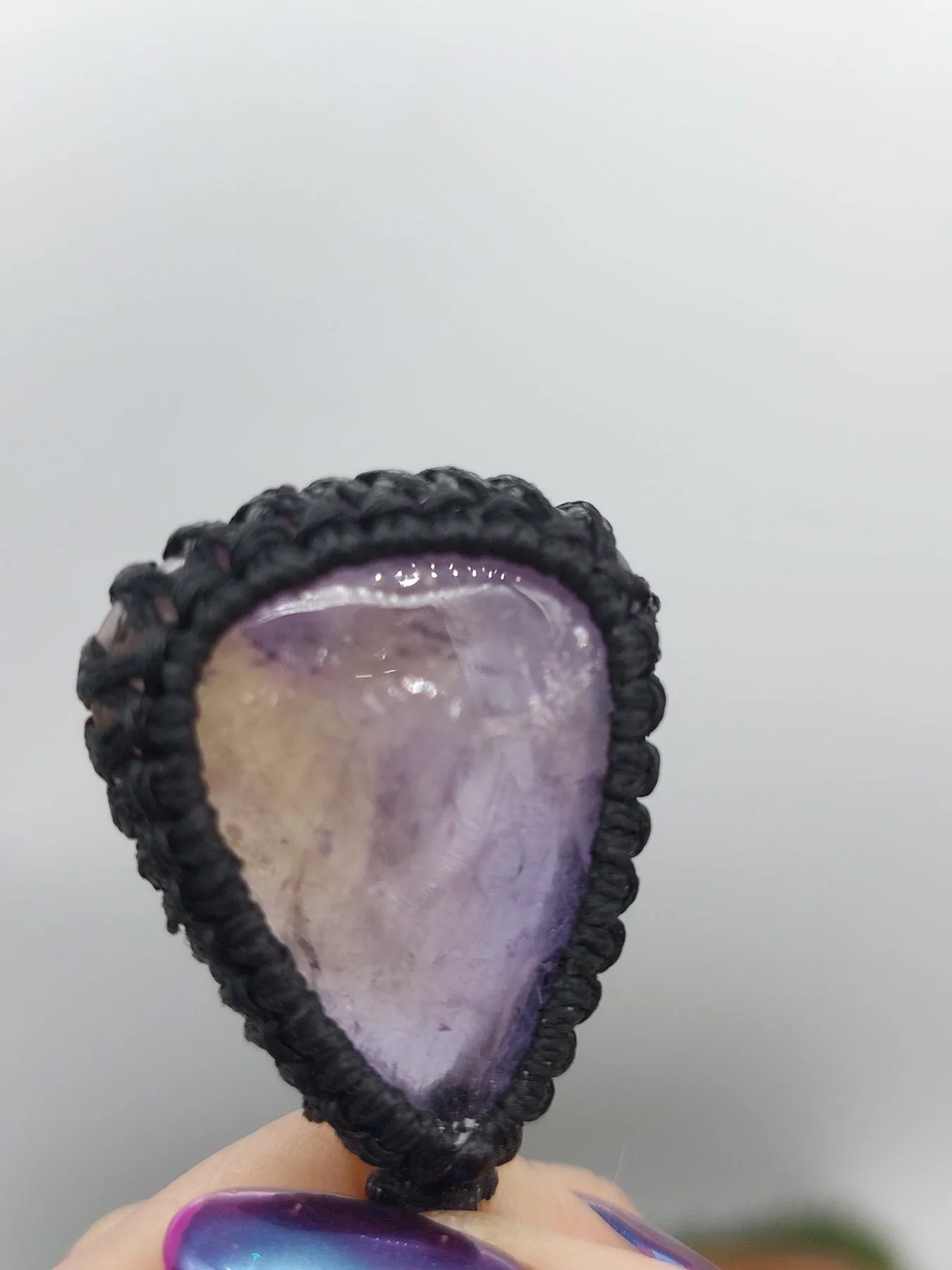 Ametrine Crystal  Macrame Necklace