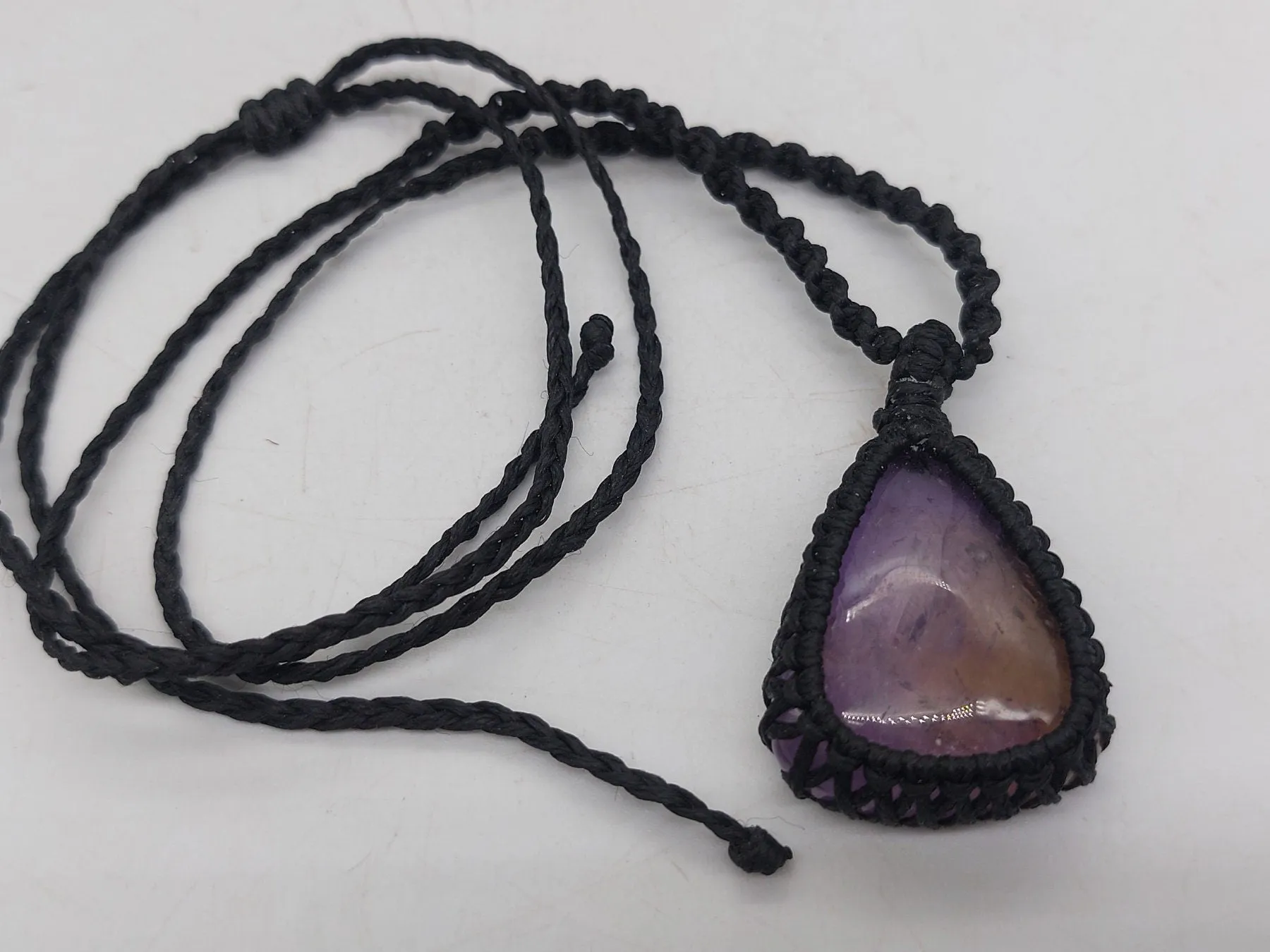 Ametrine Crystal  Macrame Necklace