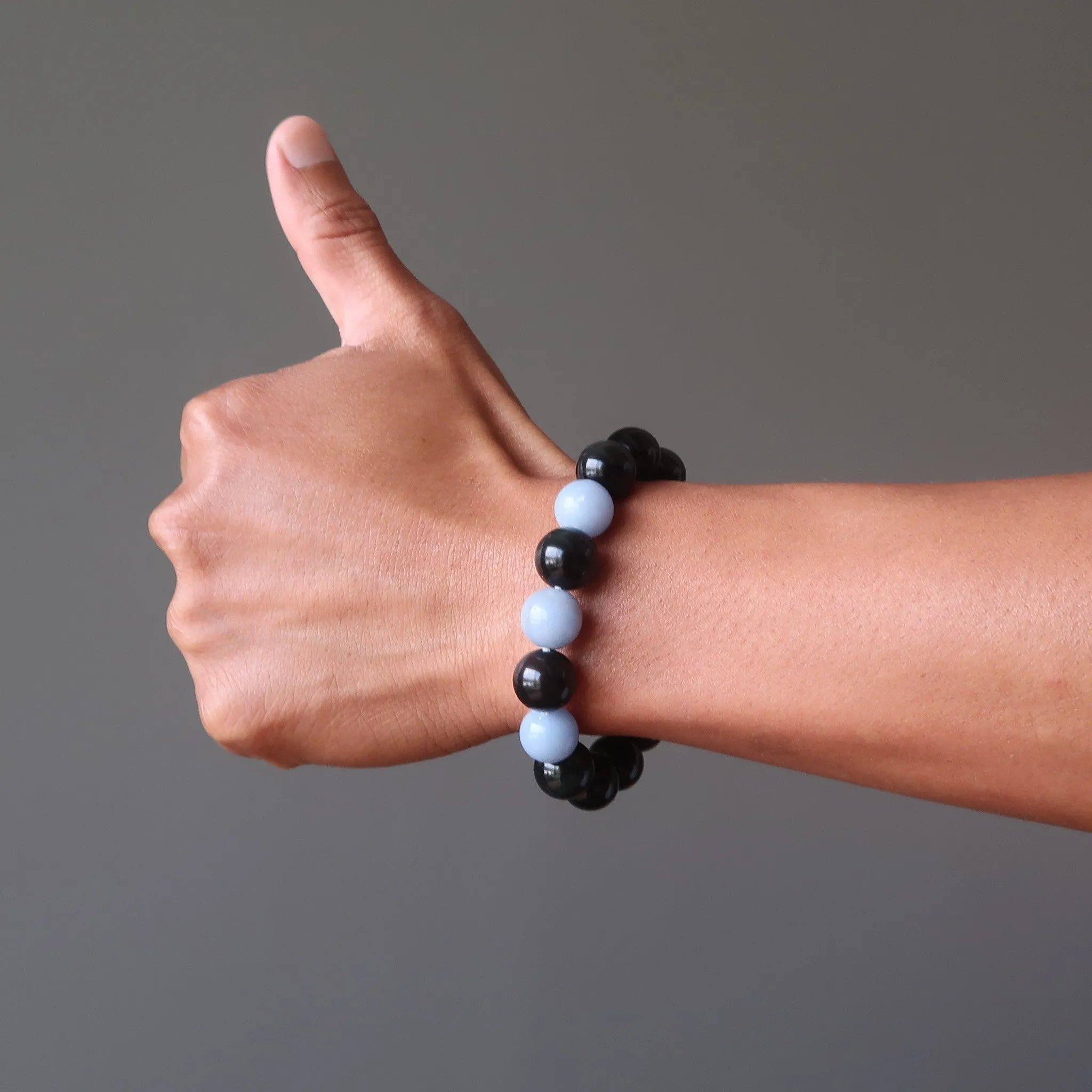 Angelite Bracelet Rainbow Obsidian