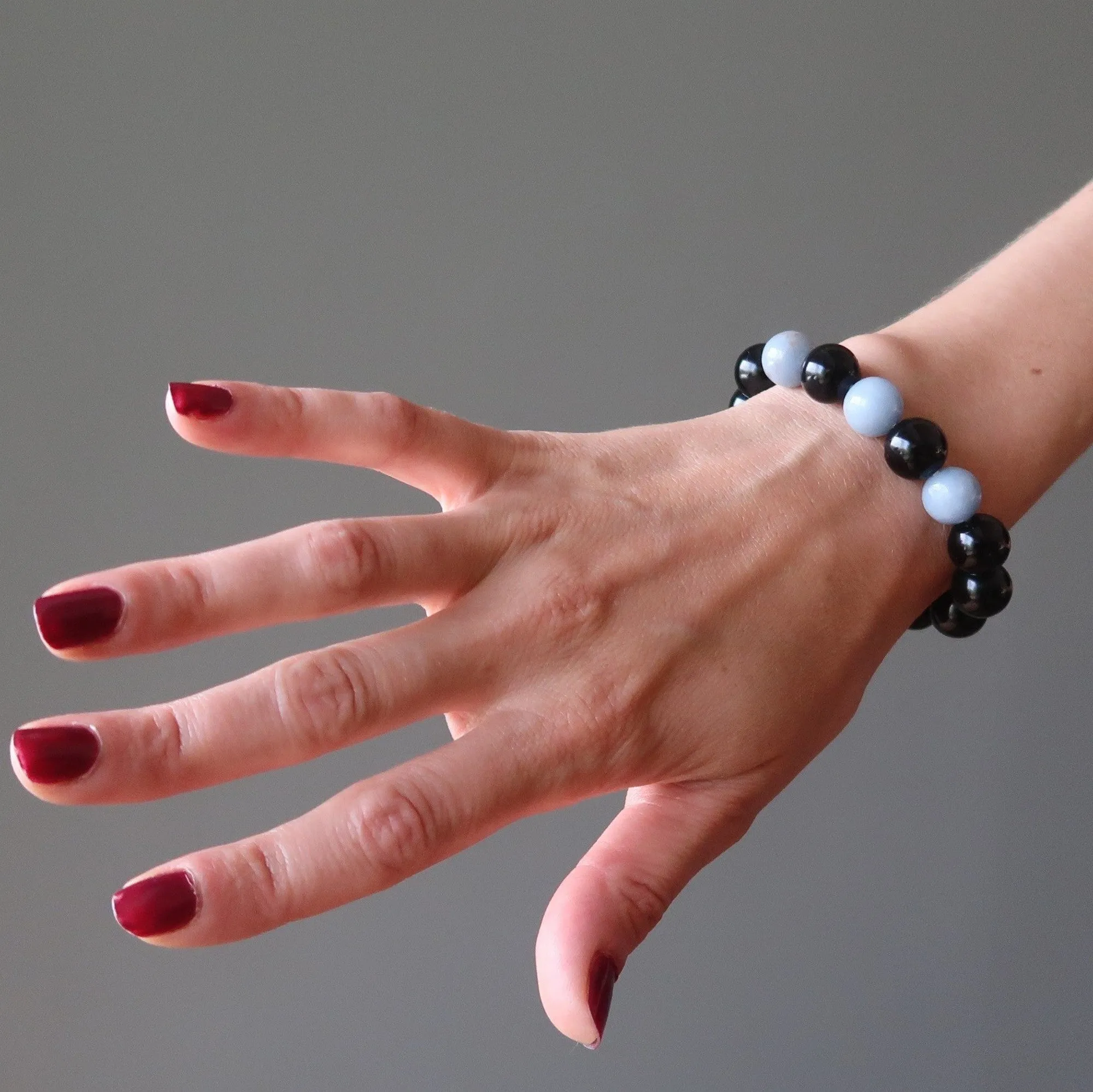 Angelite Bracelet Rainbow Obsidian
