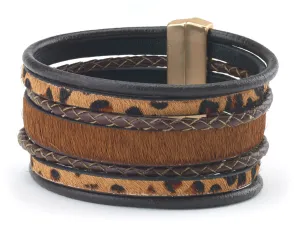 Animal Print Leather Cuff