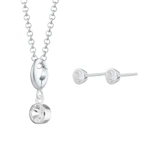 April Birthstone Jewellery Set (White Topaz)