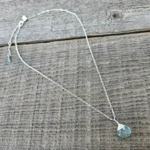 Aqua Blue Topaz Journey Necklace - Silver