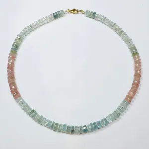 aquamarine cotton candy necklace with spacers
