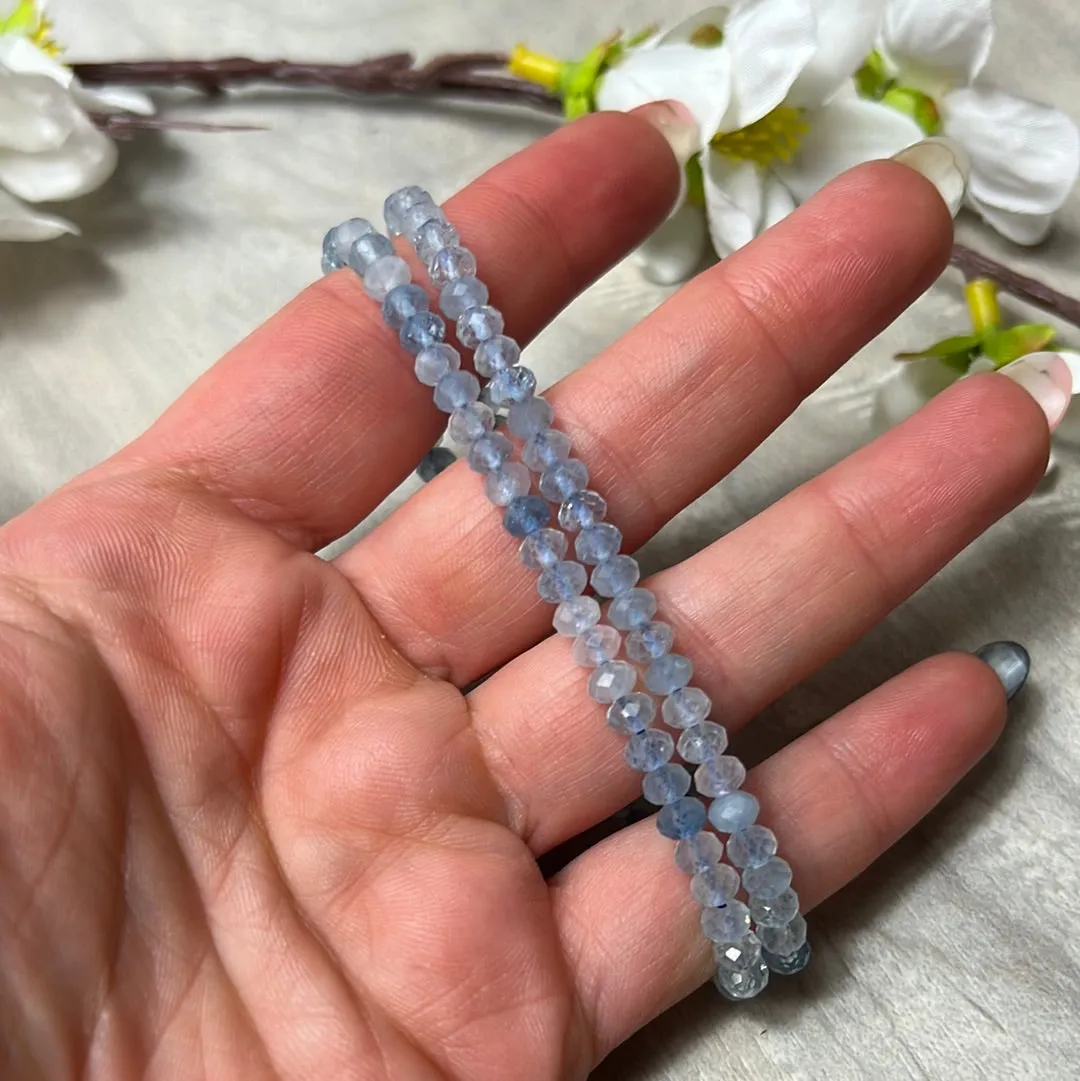 Aquamarine Facet Donut Bracelet