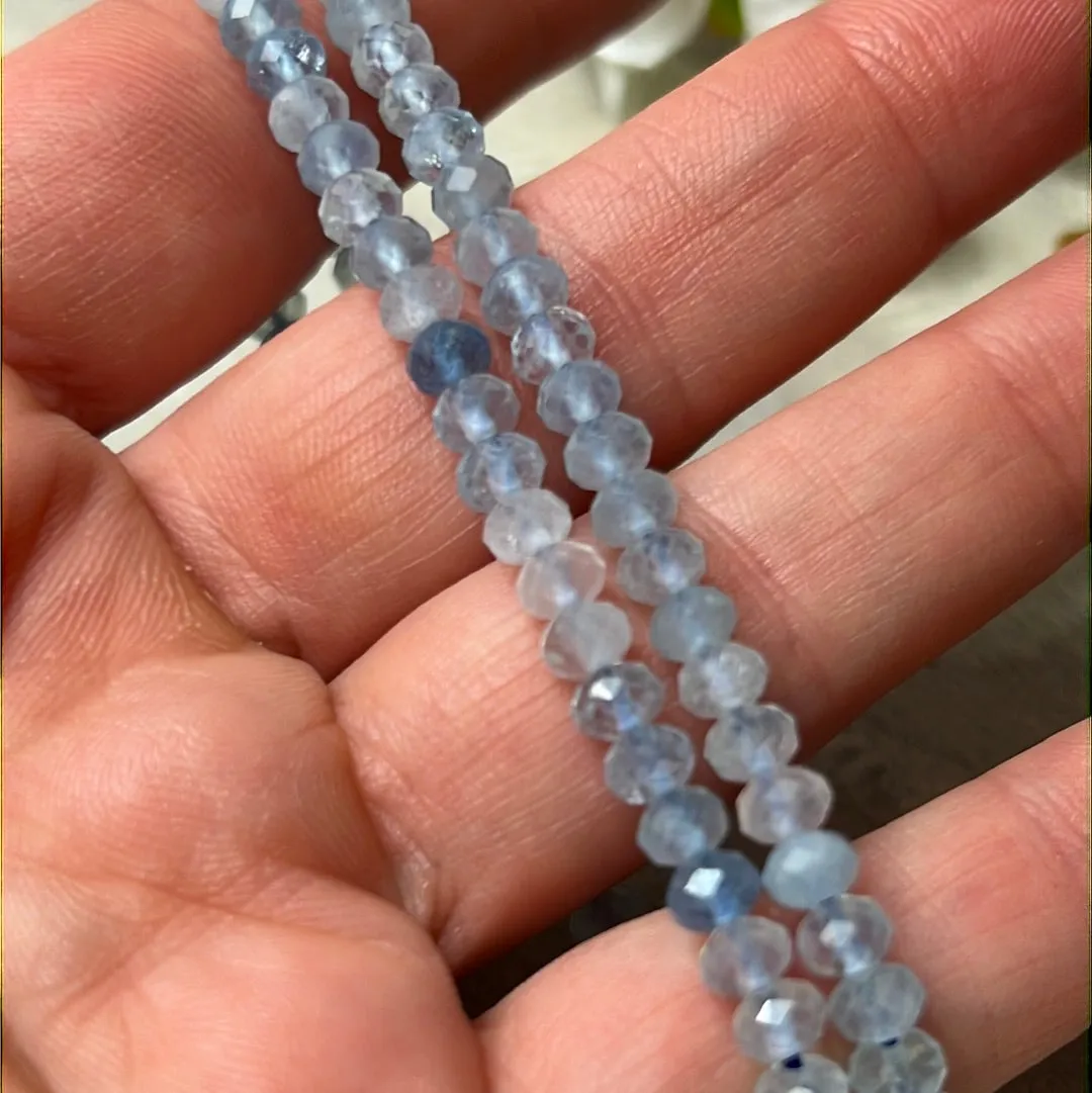Aquamarine Facet Donut Bracelet