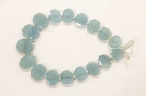 Aquamarine gemstone Crown cut beads