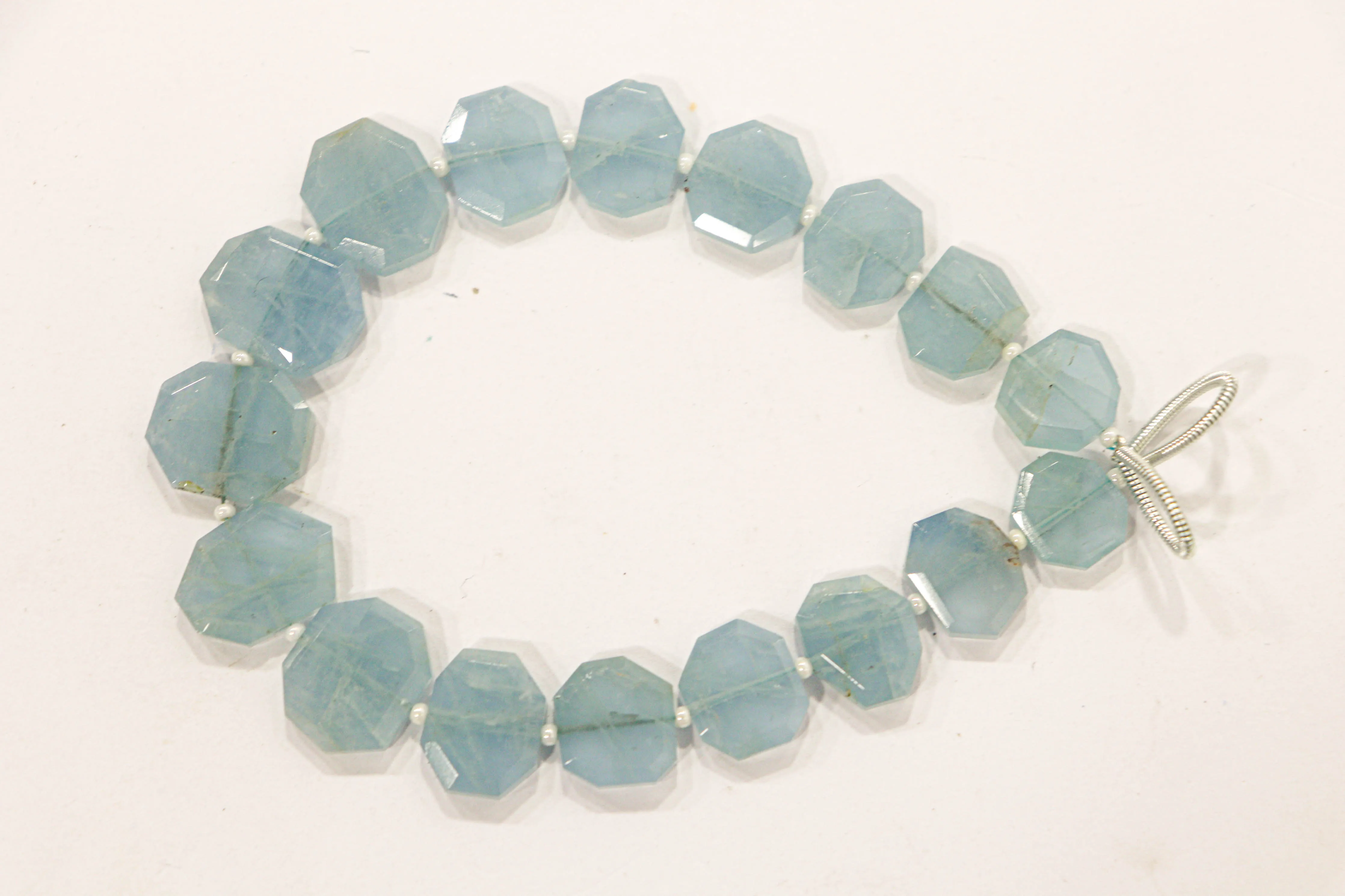 Aquamarine gemstone Crown cut beads