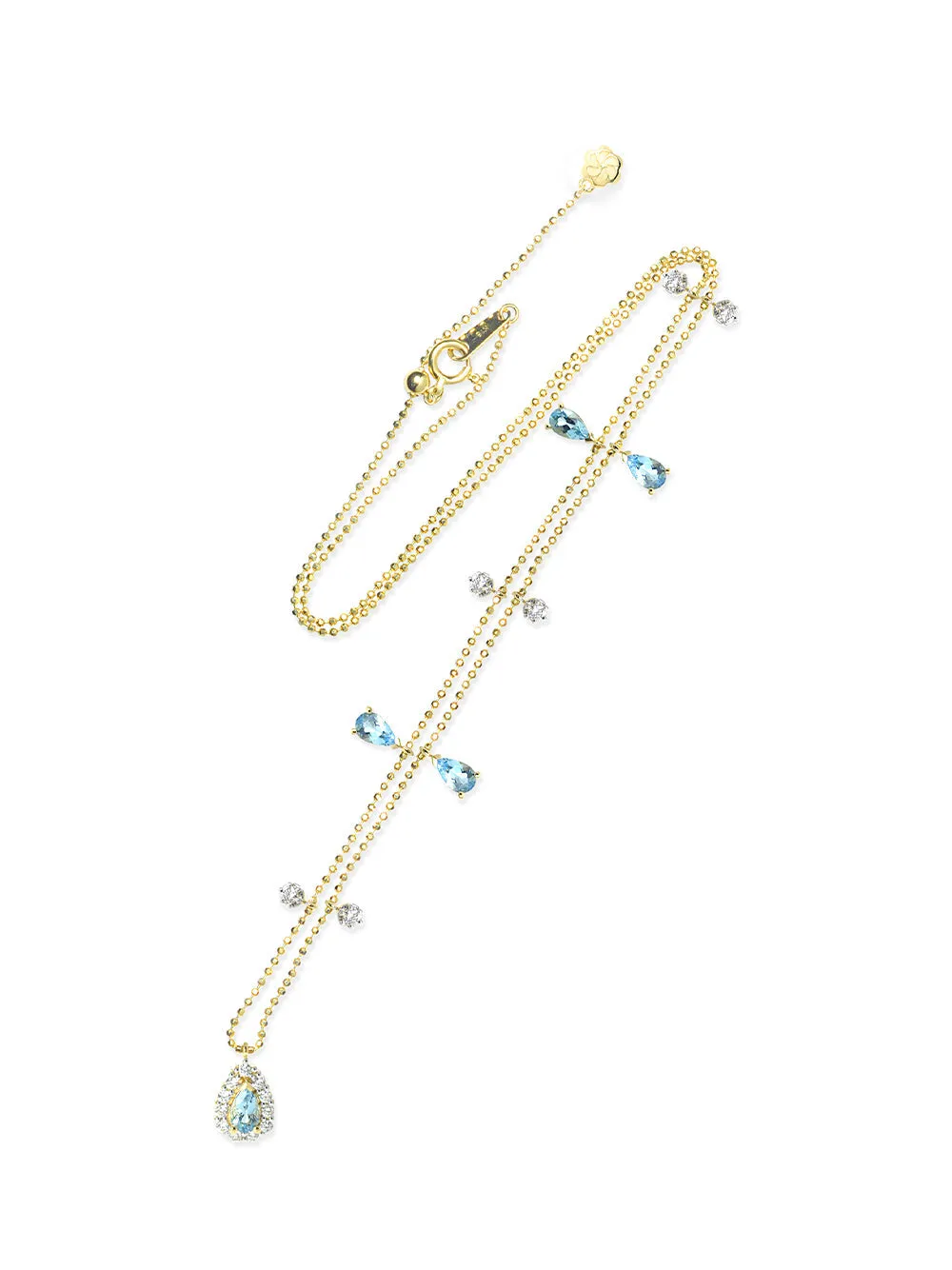 Aquamarine Teardrop Charm Necklace