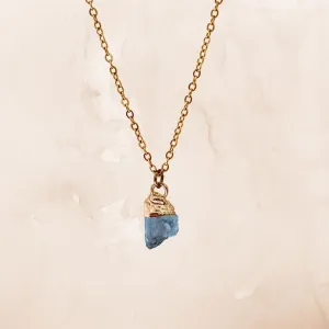 Aryenne Raw Aquamarine Silver Crystal Necklace
