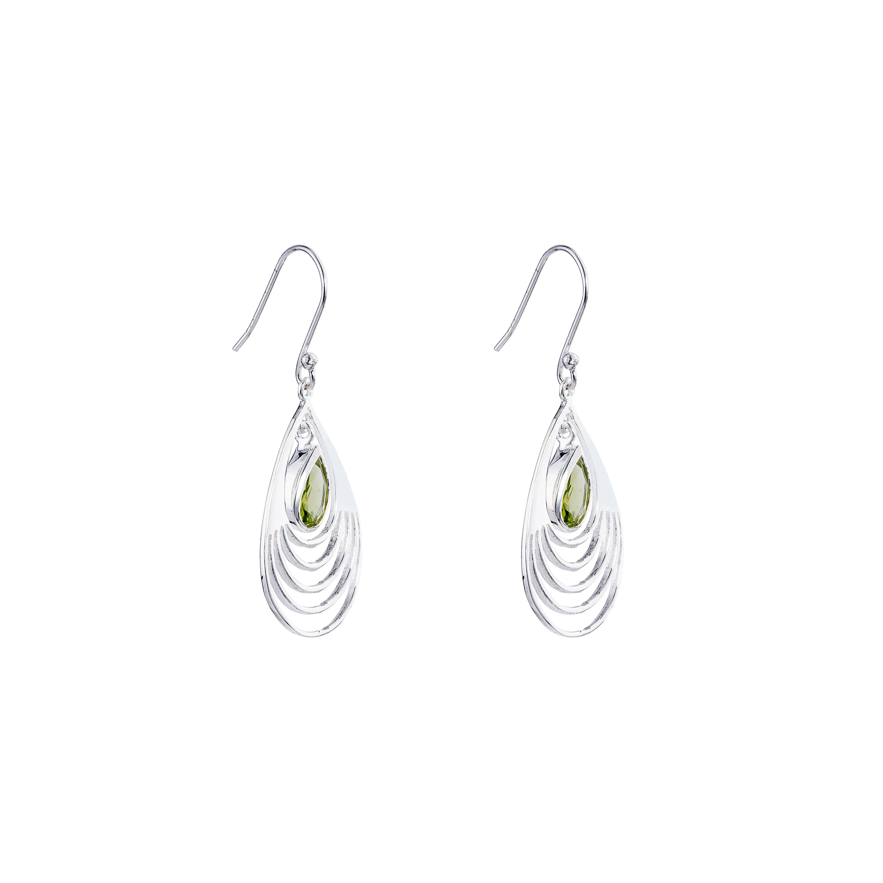 Baila Peridot Earrings,Sterling Silver