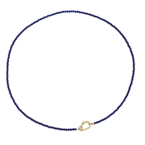 Beaded Lapis Teardrop Necklace