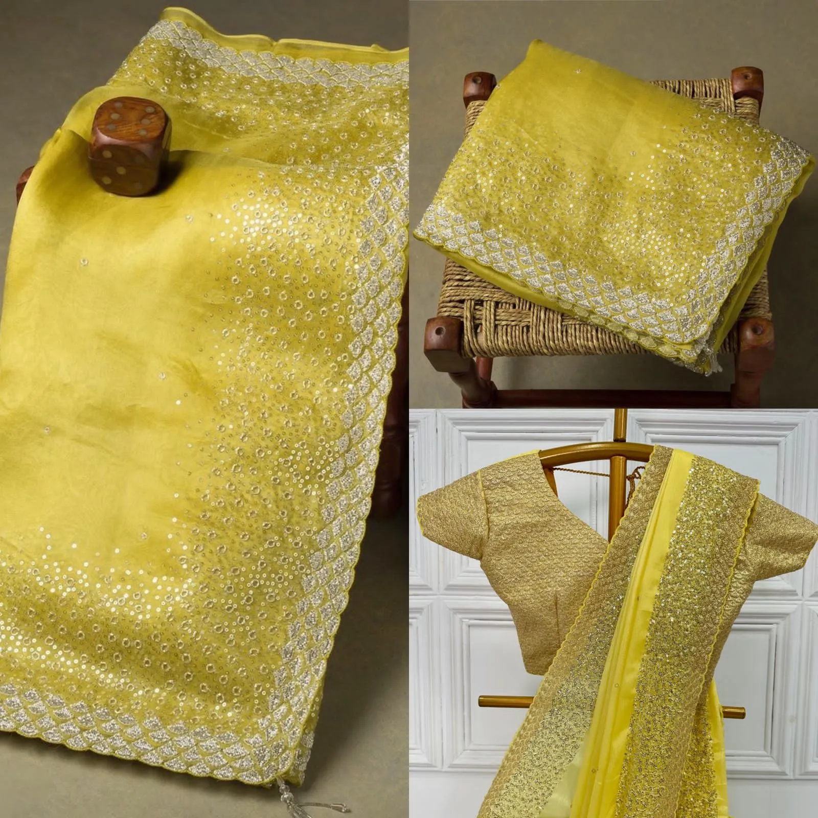 Beautiful Designer Chinon Sequence Saree