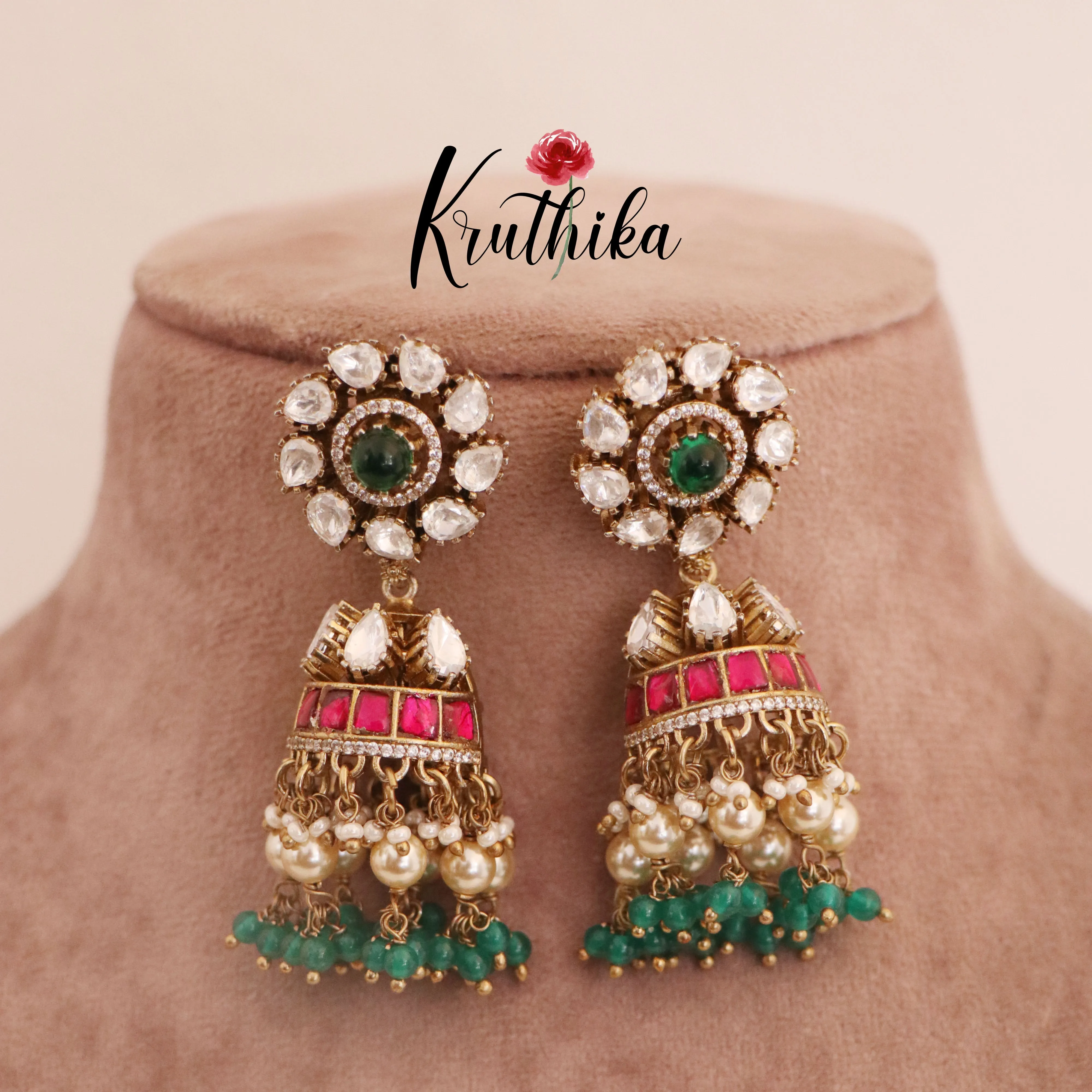 Beautiful Kundan Jadau Jhumkas E443