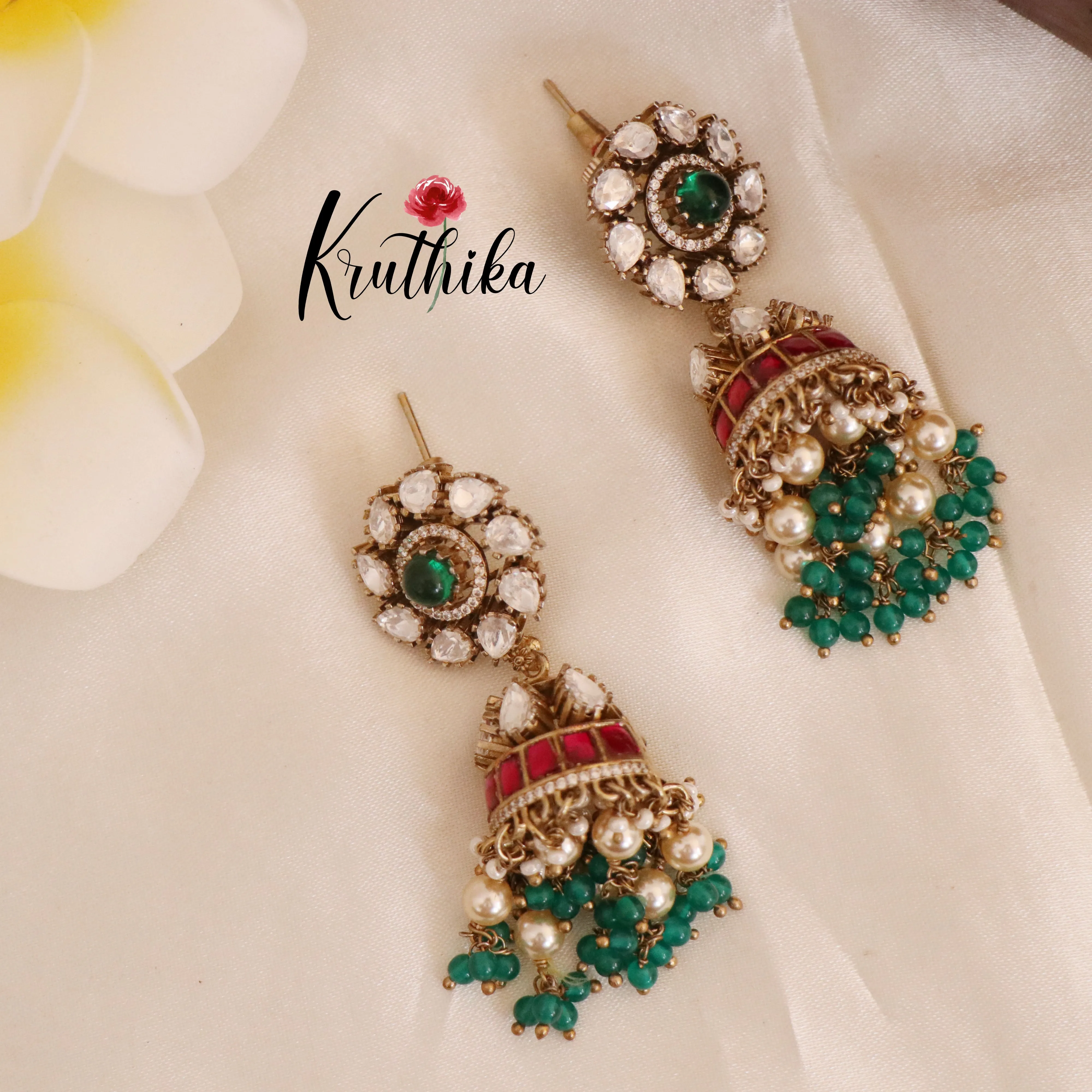 Beautiful Kundan Jadau Jhumkas E443