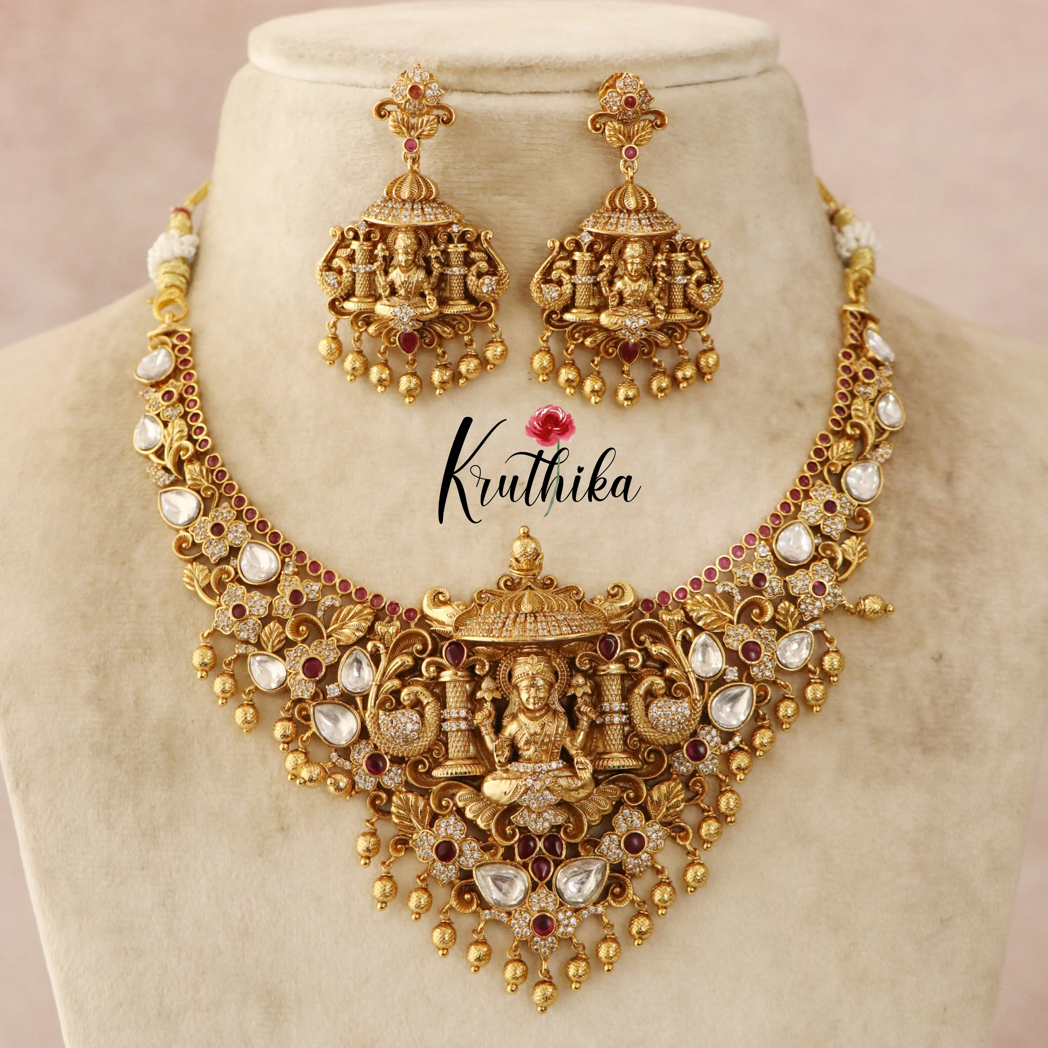 Beautiful Lakshmi Peacock Necklace NC1442